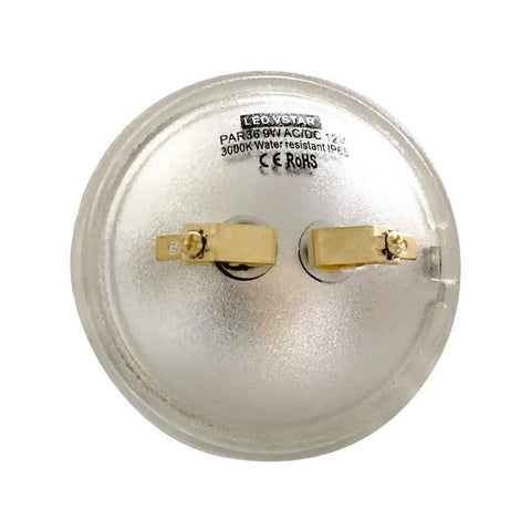 Led PAR36 9W 12V Warm White Outdoor Landscape Lights Pack Of 6, Energy Efficient, IP65 Water Resistant rear view
