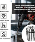 Two Pack ER8-2 Spring Collet 0.08 Precision CNC Lathe Milling Chuck Pro Grade Carbon Steel Workholding Engraving Collets For Engraving Machines And Milling Lathe Tools, 65Mn steel