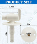 Product dimensions of Low Point Drain Valve Replacement For RV Fresh Water Tank With Easy Release No Fuss Quick Drain.