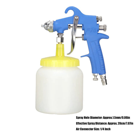 Top Rated 1.5mm Stainless Steel Air Paint Sprayer For Automotive And Industrial Varnish Coating with container and handle.