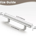 10 Pack 3-1/2 Inch Cabinet Pulls Sleek Stainless Steel Kitchen Cabinet Handles For Bath And Bedroom Dressers 6 Inch Overall Length Rust Resistant Modern Satin Finish Cupboard Pulls For Cabinets And Furniture size guide