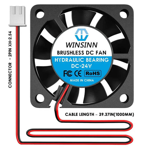 40mm 24V Brushless Cooling Fan 40x10mm With 1m Cable Hydraulic Bearing 5000 RPM XH 2.54 2PIN Connector