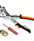 Leather Belt Hole Puncher Set With 3 Round Holes, 2 Flat Holes, And 1 Oval Hole, pro grade tool with ergonomic anti-slip handle