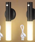 2 Pack Motion Sensor Night Light With Magnetic Wall Mounts USB Rechargeable LED Lights Wireless Stick Indoor Hallway Sconce