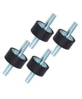 Rubber Mount Anti Vibration Isolator Kit, Metal Bonded Threaded Dampers For Air Compressors, Engines, Pumps And Welding Equipment, Shock Absorption And Noise Reduction, 4 Pack, four black threaded mounts