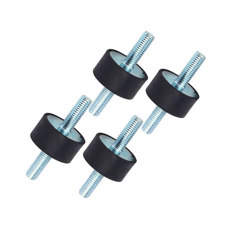 Rubber Mount Anti Vibration Isolator Kit, Metal Bonded Threaded Dampers For Air Compressors, Engines, Pumps And Welding Equipment, Shock Absorption And Noise Reduction, 4 Pack, four black threaded mounts