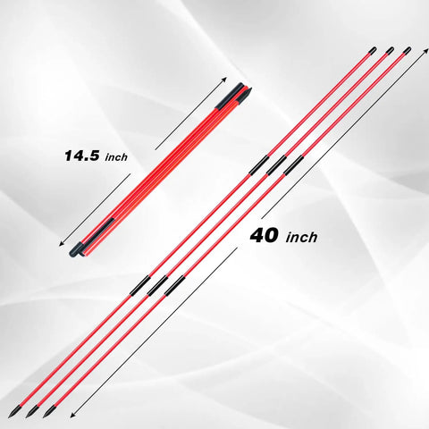 Collapsible Golf Alignment Sticks 40 Inch 3 Pack Pro Grade Swing Training Rods For Putting Aiming Posture Correction and Golf Practice