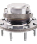 Heavy Duty Shop Grade Front Wheel Bearing And Hub Assembly Set Fits 2020 Chevy Silverado 3500HD GMC Sierra 3500HD 4WD, 2 piece, metal hub.