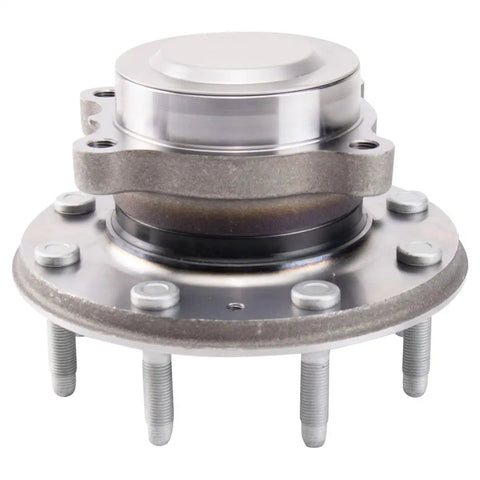 Heavy Duty Shop Grade Front Wheel Bearing And Hub Assembly Set Fits 2020 Chevy Silverado 3500HD GMC Sierra 3500HD 4WD, 2 piece, metal hub.