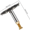 Adjustable Bathtub Drain Plug Silver Copper with Rotary Mechanism made of copper, measuring 1.69in x 2.46in for tub use.