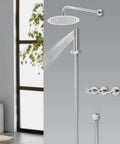 Wall Mounted Shower System 10 Inch Rainfall Shower with Handheld Spray featuring sleek chrome finish and flexible hose.