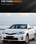 White 2010-2011 Toyota Camry 2.5L parked on beachside road with ocean view, suitable for High Output 100 Amp 12V Alternator Replacement