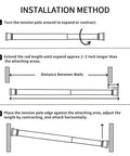 Installation diagram for Two Piece Adjustable Window Security Bar For Sliding Glass Doors And Windows showing installation steps.