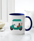 Top Shelf 11 Oz Ceramic Coffee Mug Featuring Fresh Golf Cart Artwork And Legit Durable Glazed Finish Crafted For Weekend Golfer Vibes And Smooth Sippin Through Any Round with navy interior.