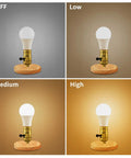 2-Pack UL Listed E26 Lamp Socket Replacement With Gold Finish on lamp showing 3-way turn switch settings: off, low, medium, high.