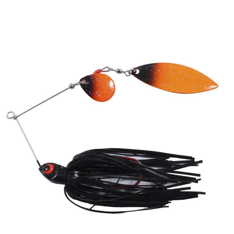 Reed Runner Tandem Spin Premium Spinner Baits For Freshwater Lures That Catch Bass Pike And Musky White Shad 3/8 Oz Orange Black