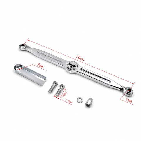 Chrome Skull Gear Shift Linkage For Harley Davidson Softail Road King 1994 2015 And Trike, 30cm chrome metal linkage with bolts