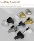 Heavy Duty Adjustable Floating Shelf Brackets With Glass Clamps And Cabinet Partitions Panels Mount Kit Wall Mounted Shelves Hardware Set In brushed gold and grey zinc alloy