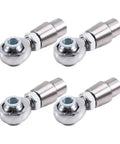 Pro Grade 5/8 Inch 18 Thread Heim Joint Rod End Kit Includes Eight Pieces For Quick Swap And Precision Linkage Work Delivers Smooth Angular Flex And Easy Bolt On Setup For Custom Builds, showing four shiny silver steel rod ends.