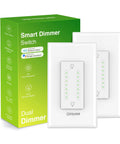 Dual Dimmer Switch With Alexa And Google Home Voice Ready Control Space Saving Smart Dimmer For Two Lights 2 4GHz WiFi Switch