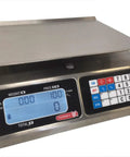 Heavy Duty Stainless Steel Commercial Price Computing Scale angle view showing digital readout and keypad, designed for retail use.
