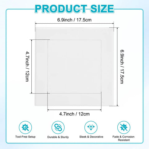 Five X Five Inch Self Adhesive Drywall Access Panel Smooth Peel And Stick Finish dimensions 6.9 x 6.9 inches square white cover