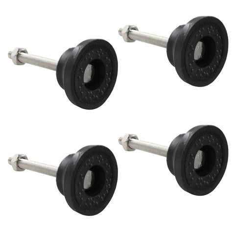 Four Pack Adjustable Leveling Feet With M10 Thread Rubber Base 60mm Diameter For Desks Tables Chairs Cabinets Machinery
