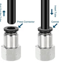 Push To Connect Air Fittings 4 Pack 10mm OD Tube To 1/4 Inch NPT Female Quick Connect Brass Nickel Plated demonstration
