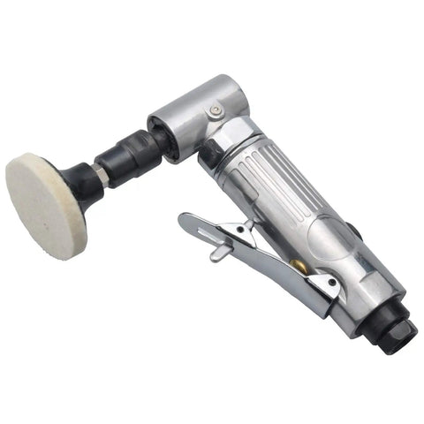Industrial Pneumatic Angle Die Grinder With Kickass 20000 Rpm Torque and Four Roll Lock Sanding Discs for easy grinding and polishing.