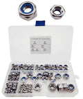 Badass 304 Stainless Steel Hex Lock Nuts Kit 170 Count Nylon Insert Fastener displayed in organizer case.