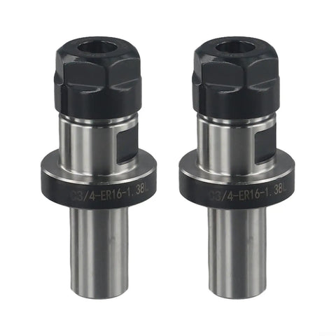 Two ER16 Collet Chuck Tool Holders With Straight Three Quarter Inch Shank For CNC Machines, Heavy Duty Precision Tool