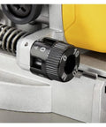 Close-up of depth adjustment knob on 20V Max XR Brushless Biscuit Joiner Tool Only With Dual Rack And Pinion Fence For Precise Cuts.