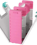 Castle All In One Double Sided Card And Accessory Storage Case With 19 Removable Trays in pink, white, teal
