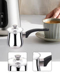 All In One Stainless Steel Turkish Coffee Pot Teapot And Chocolate Melting Pan 900ml Capacity on a kitchen counter