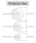 Six Piece Spool Cap Replacement Set For Sewing Machines And Overlocks Includes 25mm 35mm And 45mm Caps Fits Most Machines Easy Install Spool Pin Covers For Fast Fixes And Smooth Stitching size chart showing 25mm, 35mm, 45mm white plastic caps