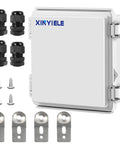Heavy Duty Abs Plastic Junction Box With Ip67 Waterproof Shield And Dustproof Seal Features A Secure Hinged Lid Plus Wall Mount Brackets.