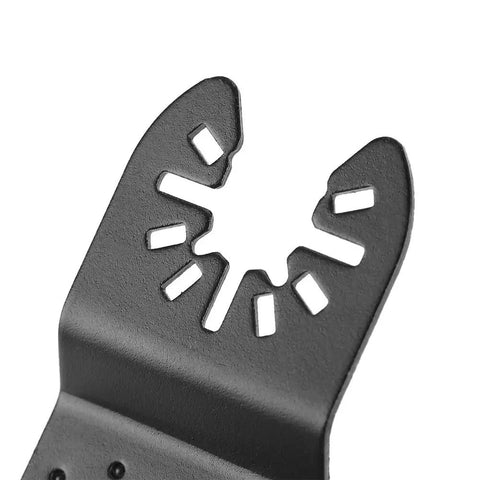 Close-up of saw blade teeth in Fifteen Piece Oscillating Saw Blade Set With 44mm Plunge Cut High Carbon Steel Depth Scales