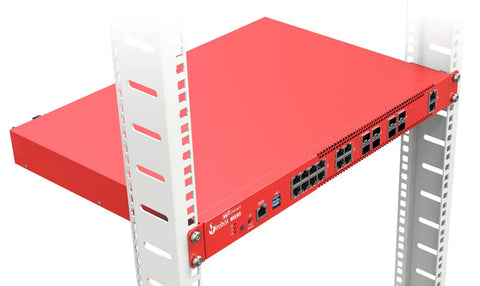 Bulletproof Firebox M695 Rackmount Firewall features multi-gig RJ45 ports on a red rackmount design for enterprise security.