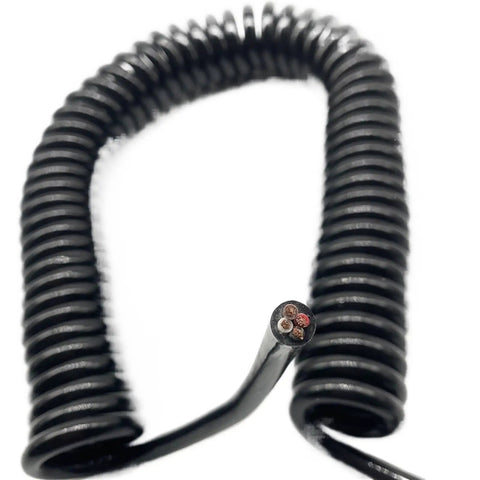 Tough As Nails Coiled Extension Cord With 6 Meter Extra Reach, Heavy Duty 4 Core Pure Copper Spiral Power Cable close-up showing coiled design