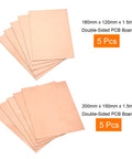 Copper Clad FR4 Double Sided Prototyping PCB Boards For Circuits Projects Pack Of 10 180mm X 120mm Or 200mm X 150mm 1.5mm Thick