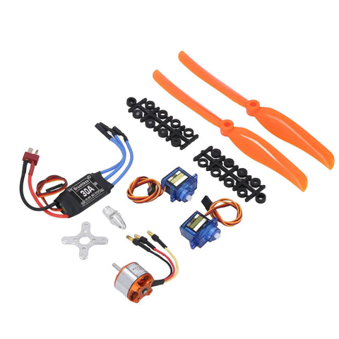 Pro Grade RC Aircraft Accessories Kit With A2212 1400KV Brushless Motor, 30A ESC, SG90 Micro Servo, 8060 Propeller Set