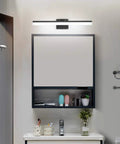 24 Inch LED Modern Matte Black Bathroom Vanity Light Over Mirror Bar With 180 Degree Up Down Adjustment For Shadow Free Grooming