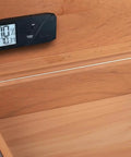 Caliber V Digital Hygrometer And Thermometer With Swiss Made Sensor, Slim 4 Inch Humidity Gauge For Real Time Temp And Humidity Readings, Black Finish in wood box