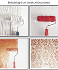 Solid 7 Inch Grain Pattern Rubber Paint Roller For Home Office Wall Decoration Tool That Pulls Off Hella Even Coverage Kicks Out A Premium Texture Finish Without Breaking A Sweat during embossing process.