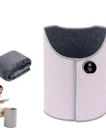 Under Desk Space Heater Portable Personal Panel Heater Rollable Foot Warmer Round Warming Pad Pink Blanket Bundle With 5 Heat Levels