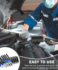 Mechanic using tools with Two Pack 10 Slot Pliers Organizer Rack Set for Tools Drawer with Non Slip Rubber Base in foreground
