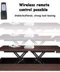 Wortat Electric Scissor Lift Table With Wireless Remote For Heavy Duty DIY Raising Loads, adjustable height shown with remote control.