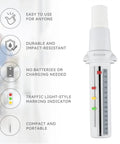 Image of a Manual Peak Flow Meter PEF Tester For On The Go Tracking And Monitoring Peak Expiratory Flow Rate with features listed.