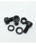 Heavy Duty 12.9 Grade Black Hex Socket Cap Screws Nuts Set M2.5 To M6 DIN912 2500Pcs Mixed Sizes High Strength Carbon Steel With Wear Resistant Black Finish Anti Rust And Anti Oxidation Includes Matching Nuts For Wide Assembly Use M3 M4 M5 close-up of black screws, nuts, and washers