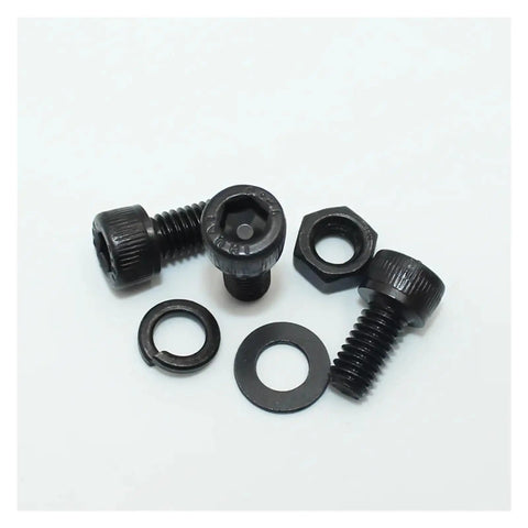 Heavy Duty 12.9 Grade Black Hex Socket Cap Screws Nuts Set M2.5 To M6 DIN912 2500Pcs Mixed Sizes High Strength Carbon Steel With Wear Resistant Black Finish Anti Rust And Anti Oxidation Includes Matching Nuts For Wide Assembly Use M3 M4 M5 close-up of black screws, nuts, and washers